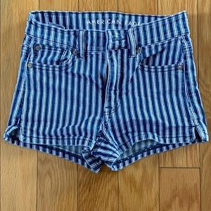 American Eagle striped blue shorts